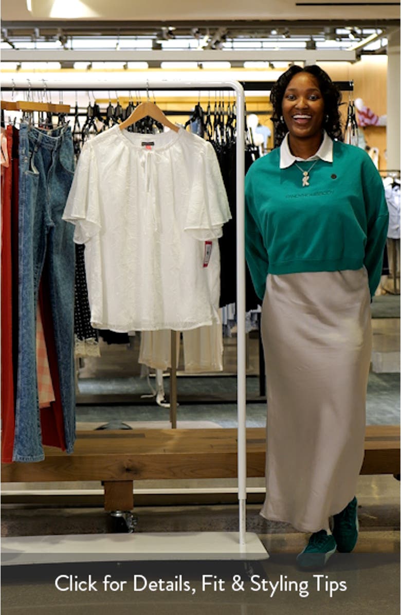 Embroidered Flutter Sleeve Top, sales video thumbnail