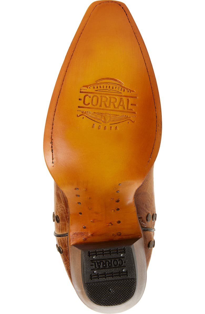 CORRAL Stud & Overlay Western Boot, Alternate, color, Honey/ Bone