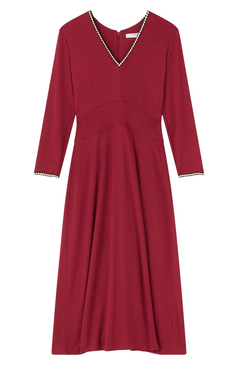 LK Bennett Yvonne Long Sleeve Ponte Midi Dress, Alternate, color, Red