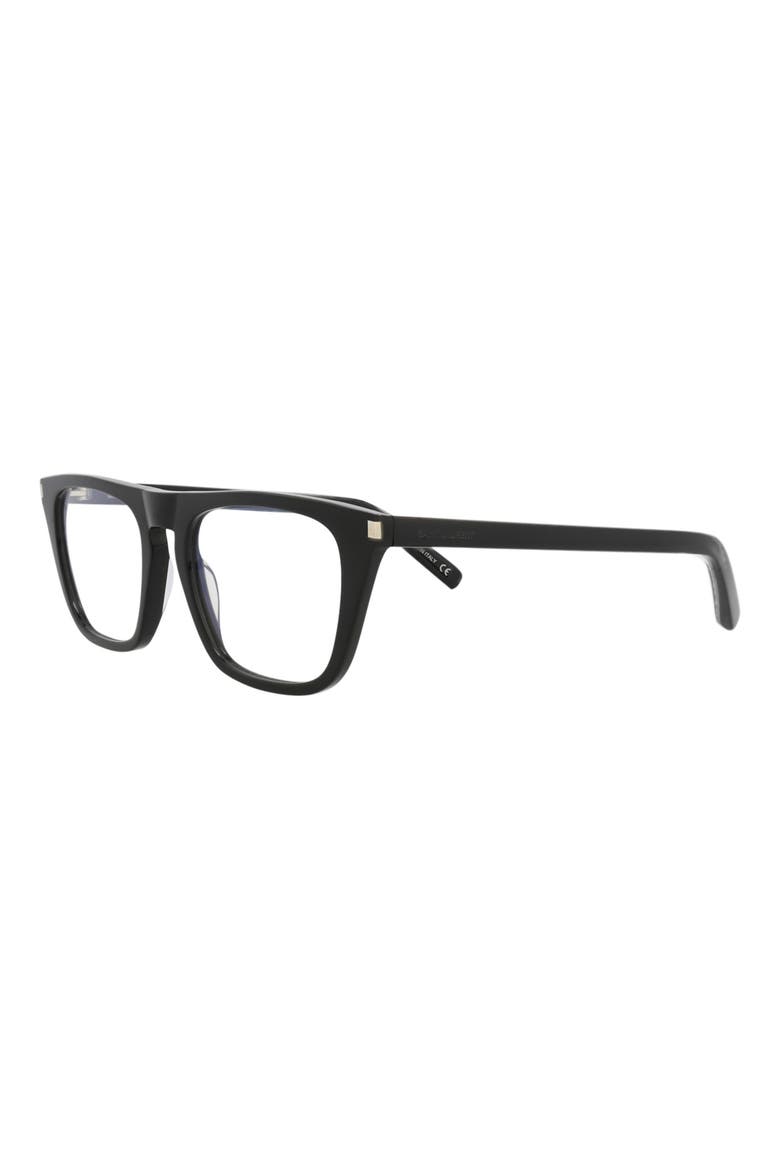 53mm Square Optical Glasses, Alternate, color, BLACK