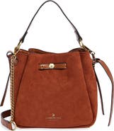 London Fog Faux Suede Crossbody Bag