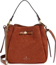 London Fog Faux Suede Crossbody Bag