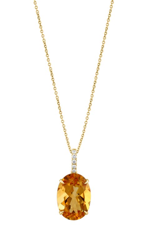 14K Yellow Gold Golden Fire Citrine Pendant