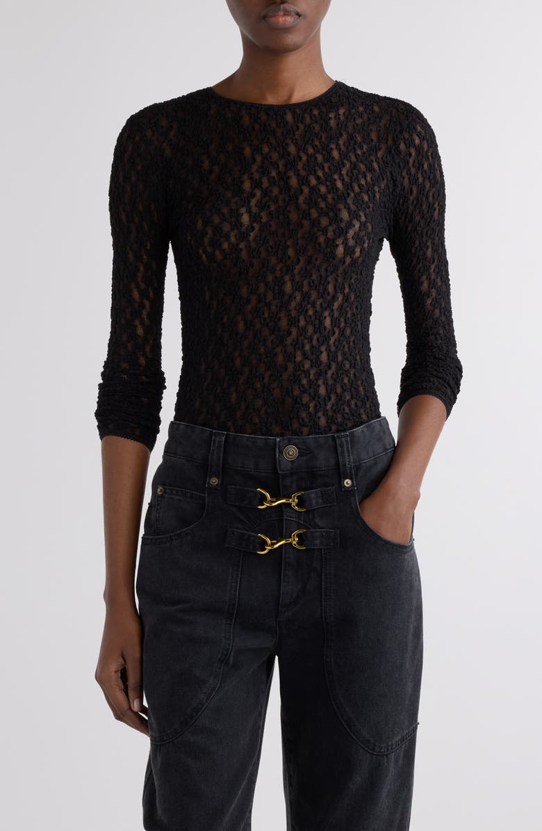 Isabel Marant Gaelle Stretch Lace Top, Main, color,