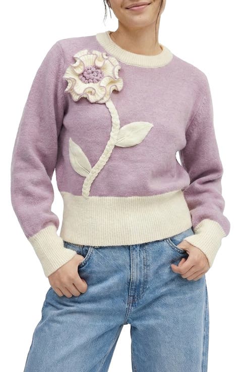 Ruffled Bloom Pullover Sweater