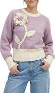 SAACHI Ruffled Bloom Pullover Sweater
