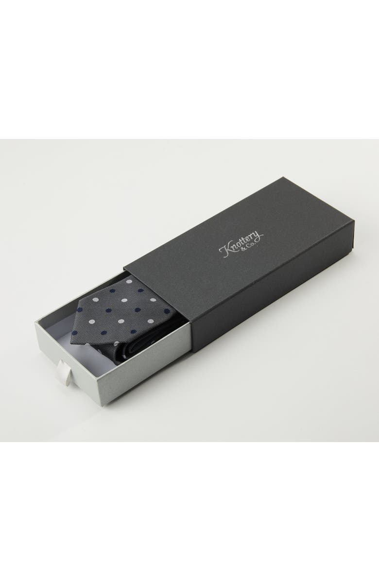 Knottery & Co Polka Dot Silk Jacquard Tie, Alternate, color, Grey