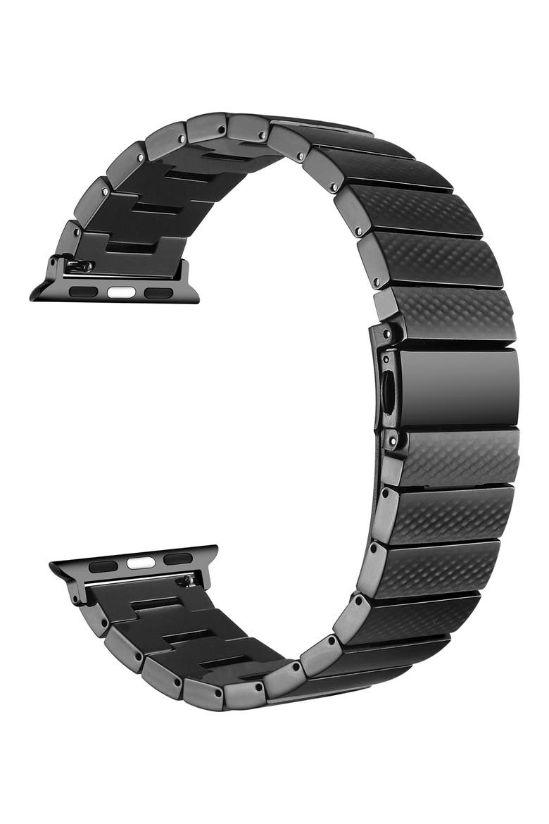 Charlie Resin Link Bracelet Apple Watch® Watchband, Main, color, BLACK