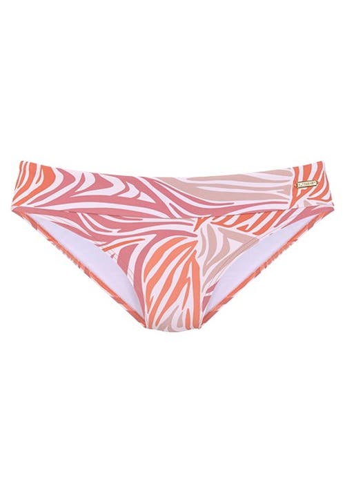 Lascana Zebra Print Fold Over Bikini Bottom In Multi