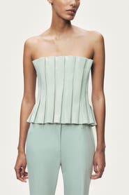 Nocturne Pleated Strapless Bustier Top