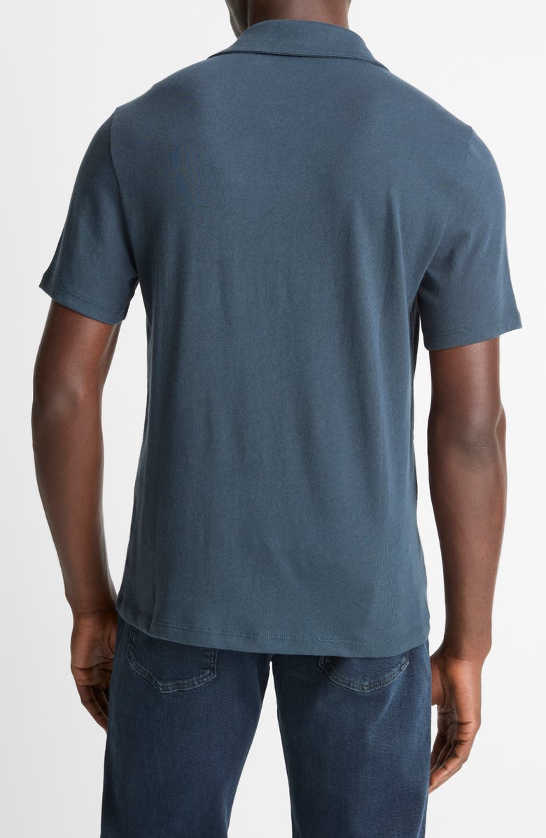 Vince Loose Johnny Collar Polo, Alternate, color, Clear Lake