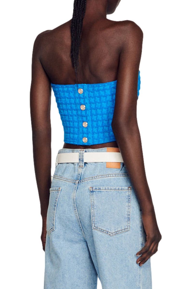 SANDRO Varenne Knit Tube Top, Alternate, color, Bleu Electrique