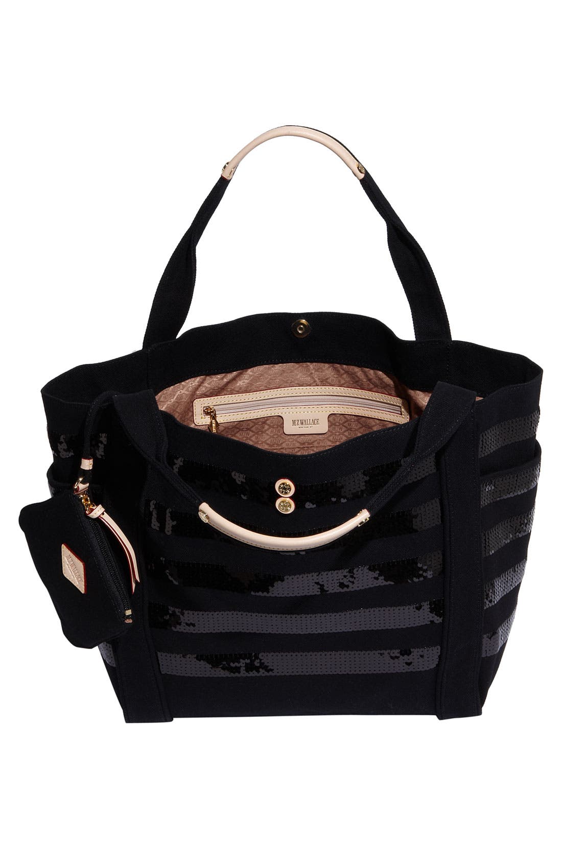 MZ Wallace 'Ava' Sequin Stripe Canvas Tote, Alternate, color, 