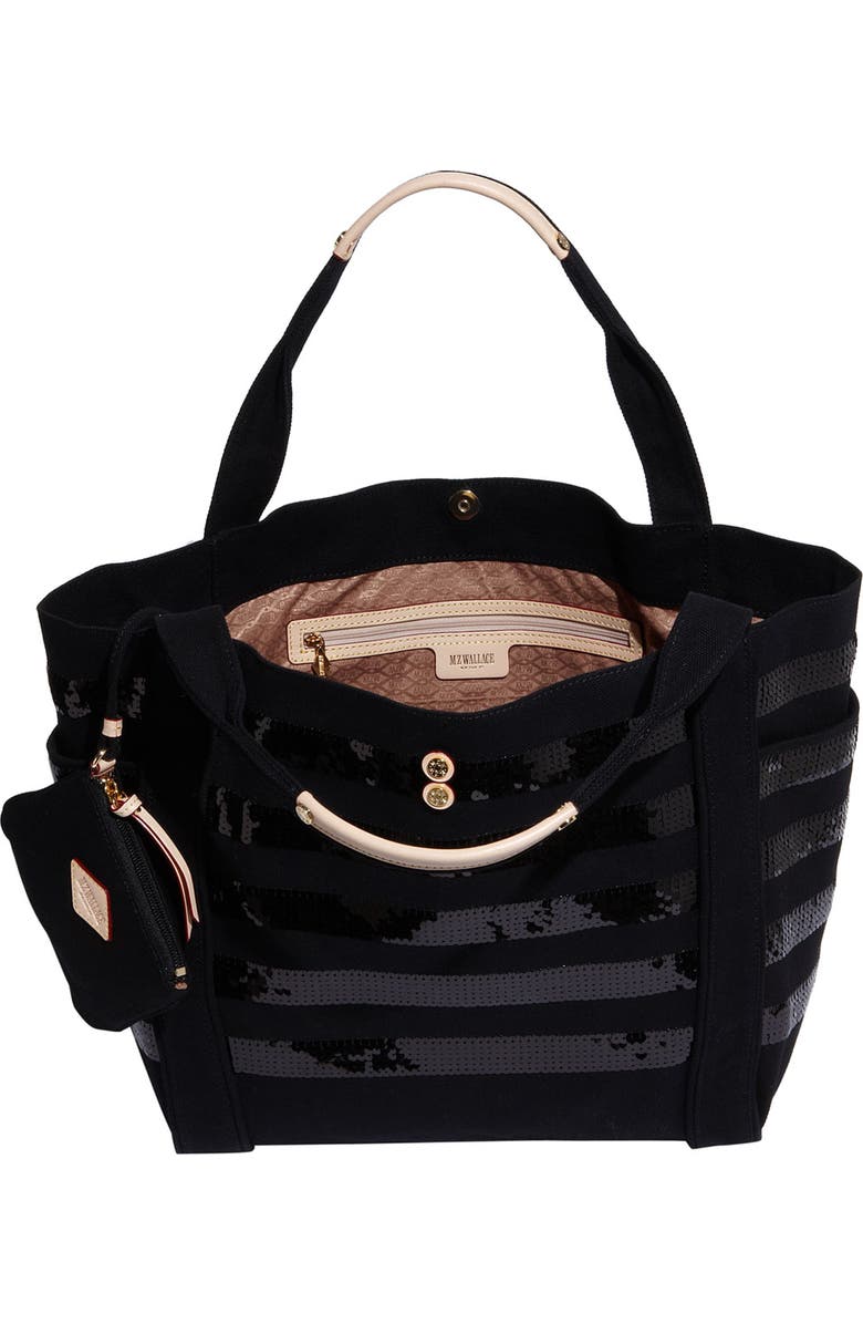 MZ Wallace 'Ava' Sequin Stripe Canvas Tote, Alternate, color,