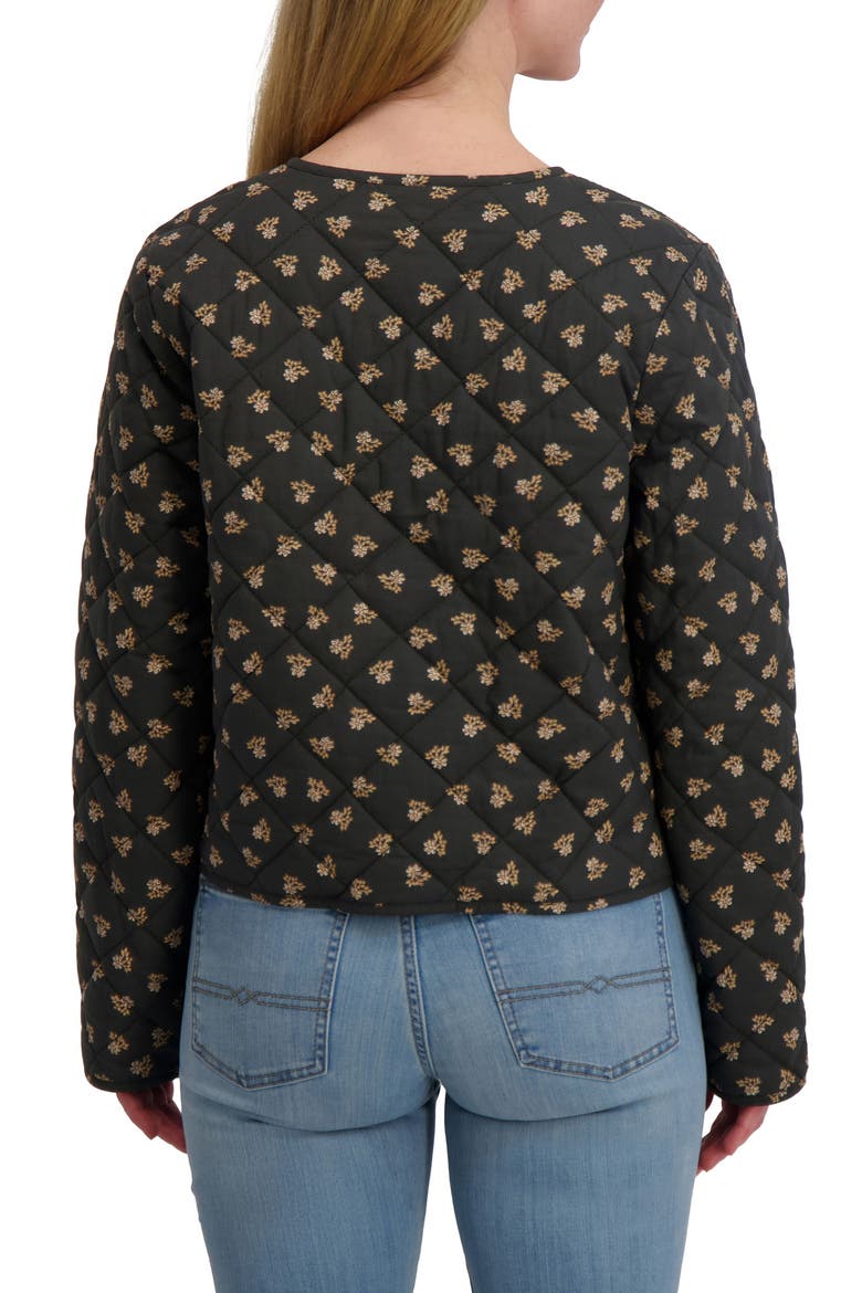 Diamond Quilted Jacket, Alternate, color, BLACK FLORAL
