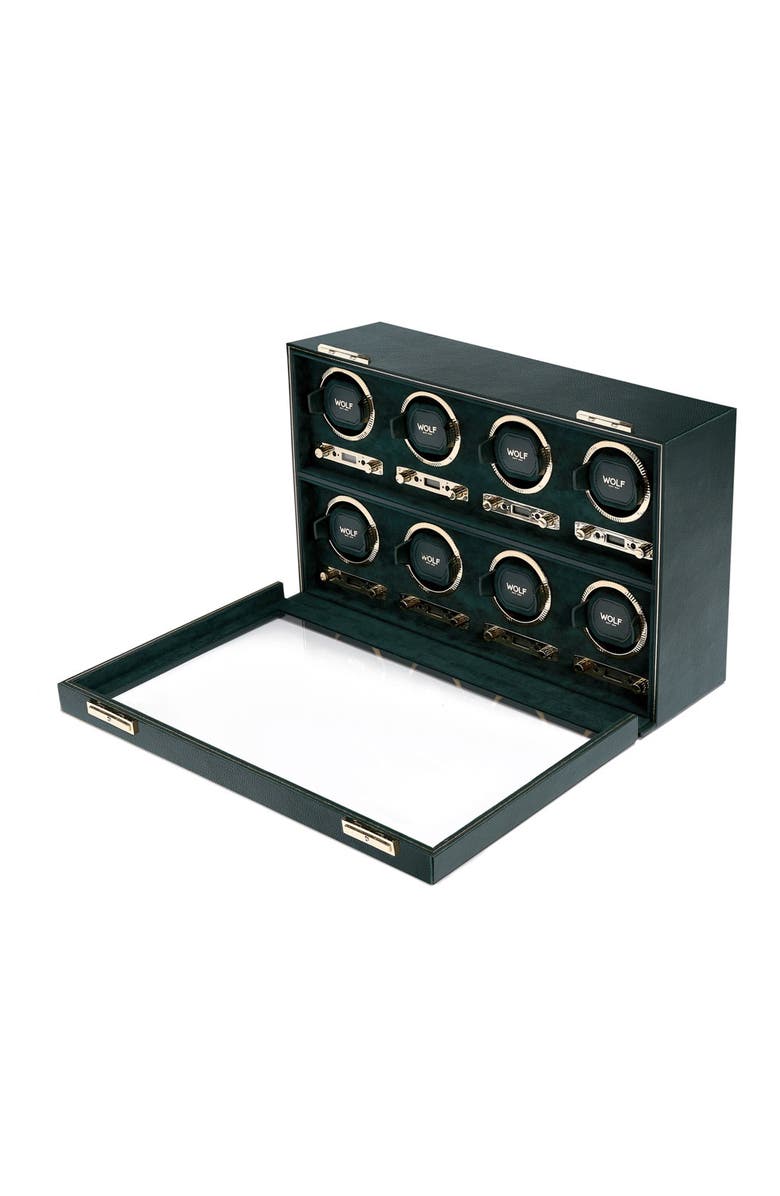 WOLF British Racing 8 Piece Watch Winder, Alternate, color, Green