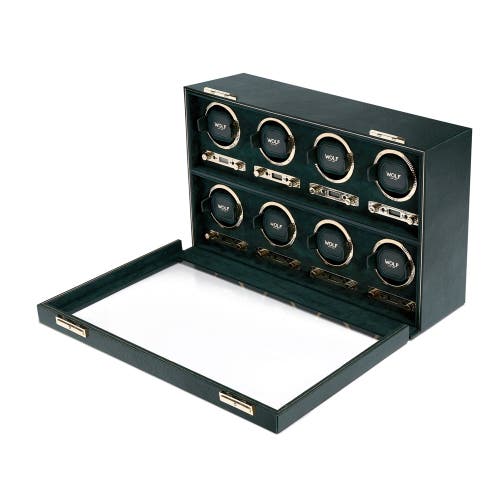 Wolf British Racing Green 8-watch Winder & Case In Green