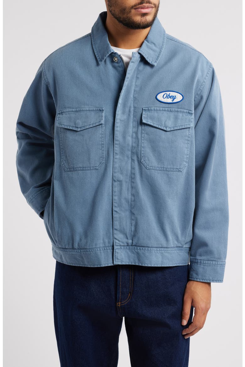 Tilton Cotton Denim Work Jacket, Alternate, color, DULL BLUE FADED WASH