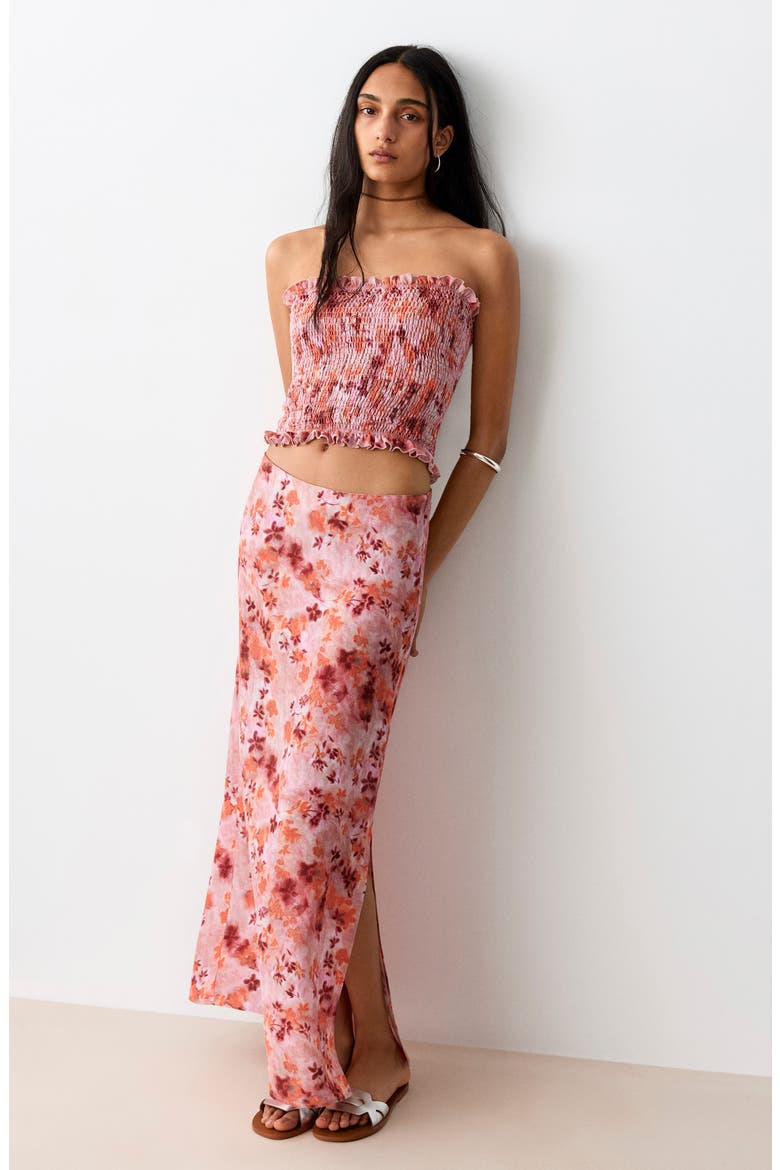 Floral Print Maxi Skirt, Alternate, color, PASTEL PINK