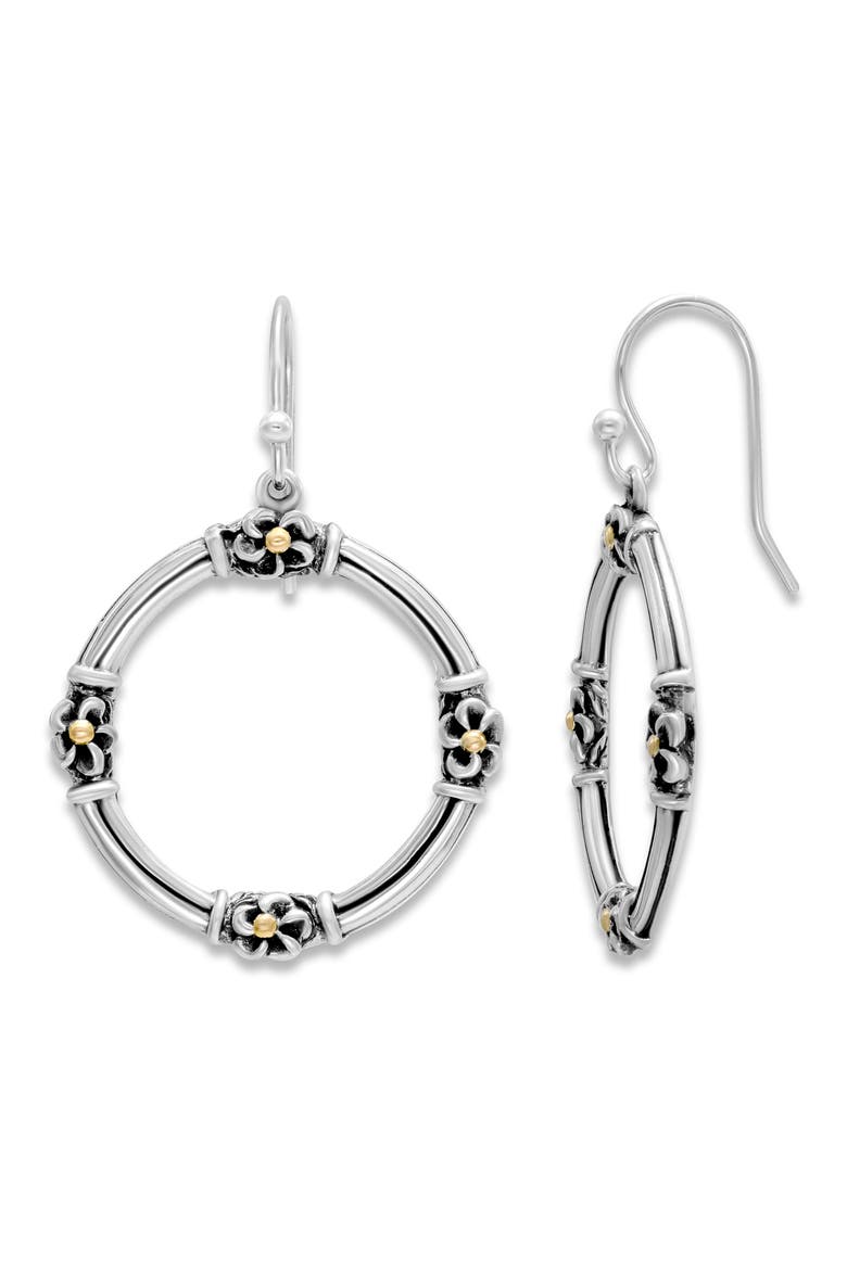 Round Drop Earrings, Main, color, SILVER AND GOLD