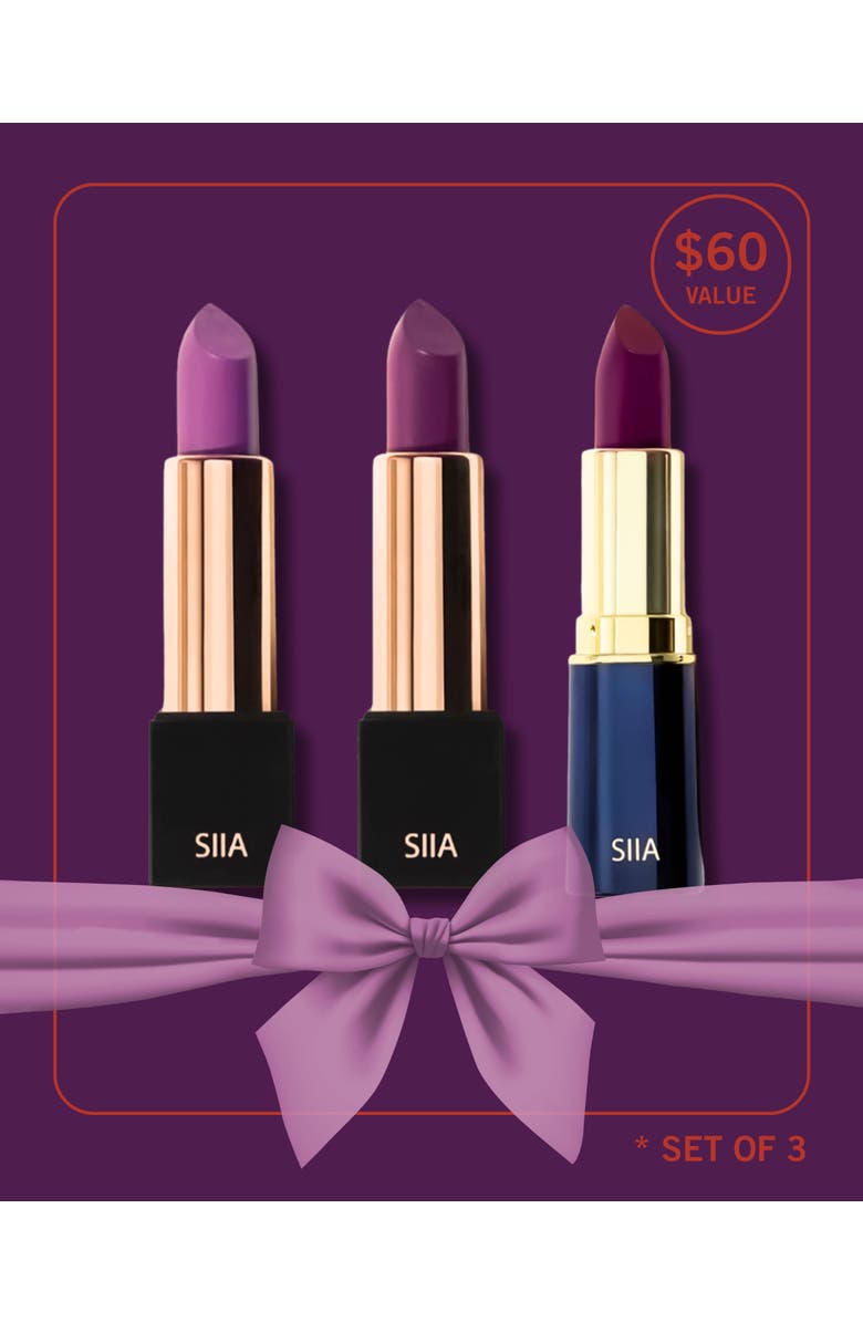 Siia Cosmetics 3-Pc. Muse Lip Trio Set, Alternate, color, Purple Mood