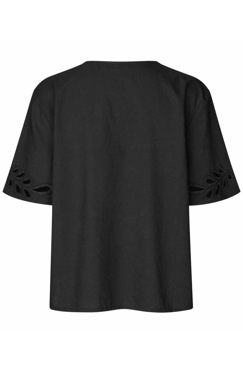 Masai Copenhagen MaDyselle Cutwork Detail Blouse, Alternate, color, Black