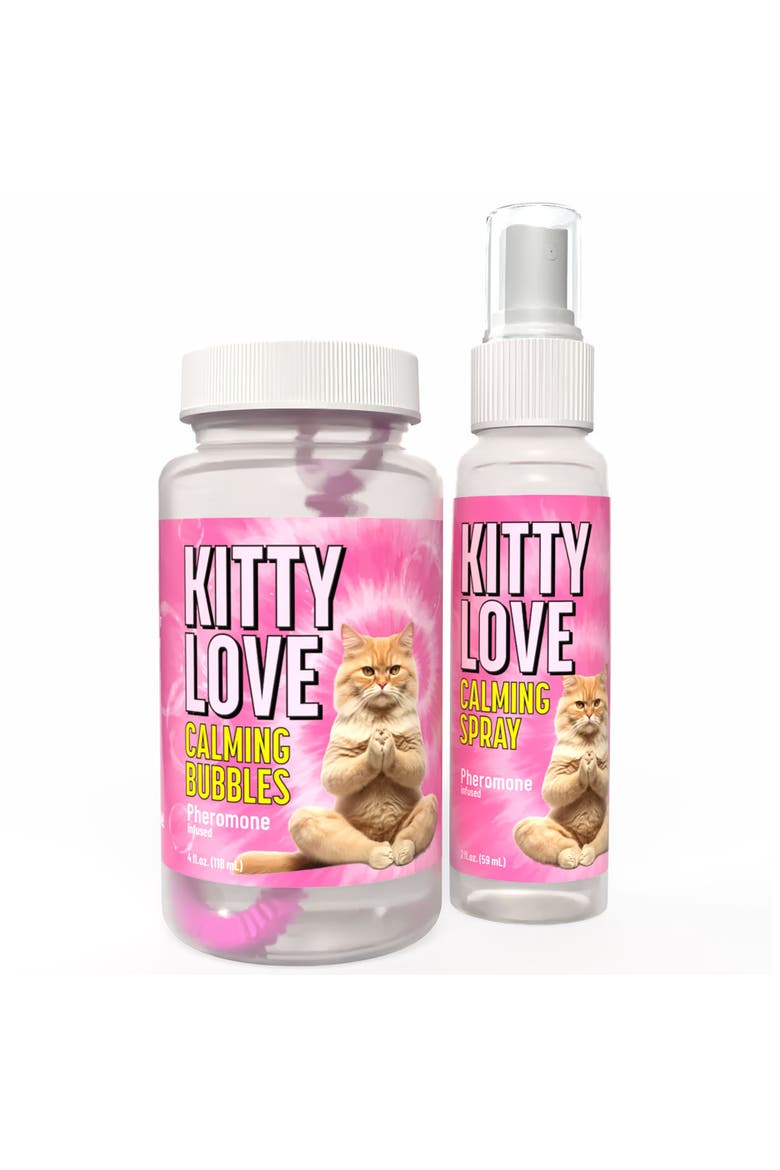 Kitty Love Play and Spray Duo Pheromone, 4oz Bottle, 2oz Spray, Main, color, Pink