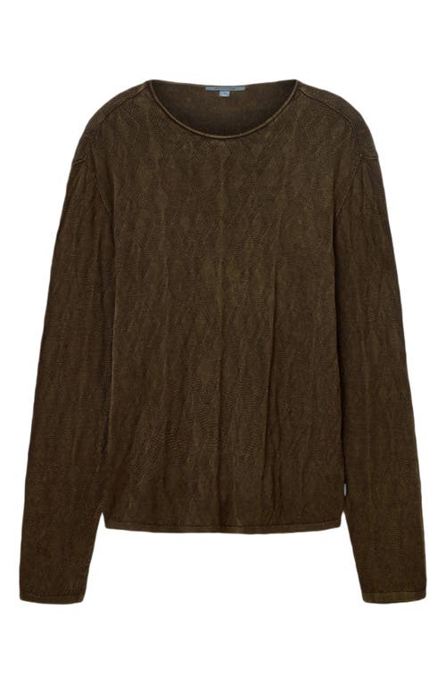 John Varvatos Brycen Broken Argyle Organic Cotton Sweater In Brown