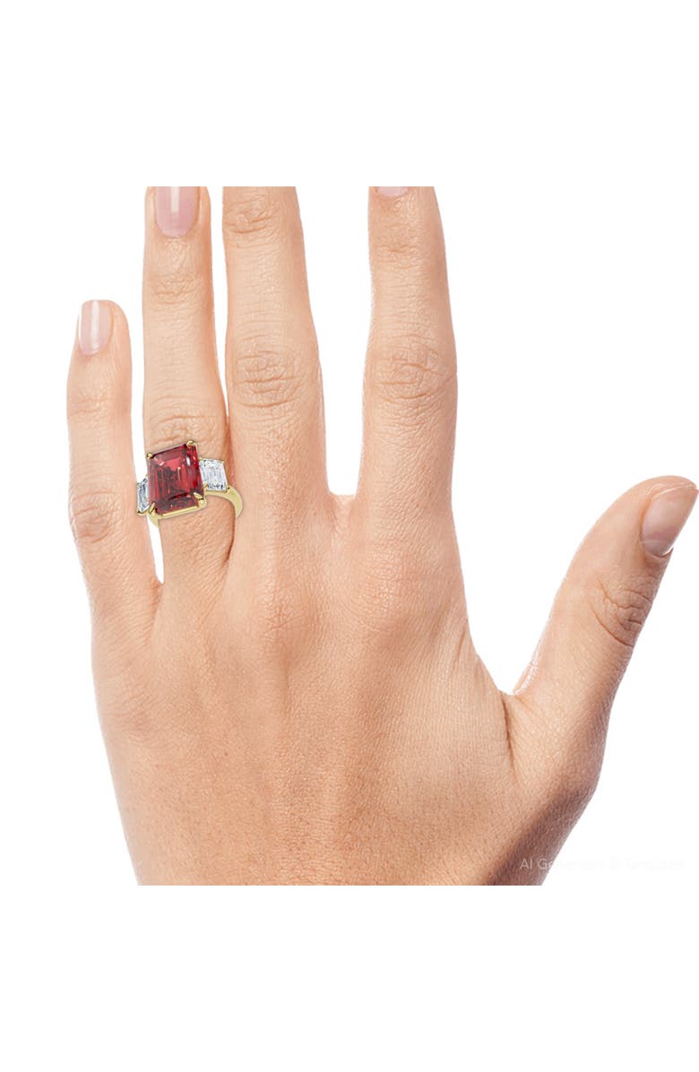 Bliss Diamond 13Ct Ruby & Diamond Ring Lab Grown, Alternate, color, 14K Yellow Gold