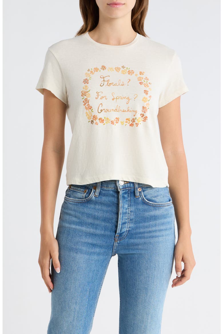'50s Florals Boxy Graphic T-Shirt, Main, color, VINTAGEWHITE