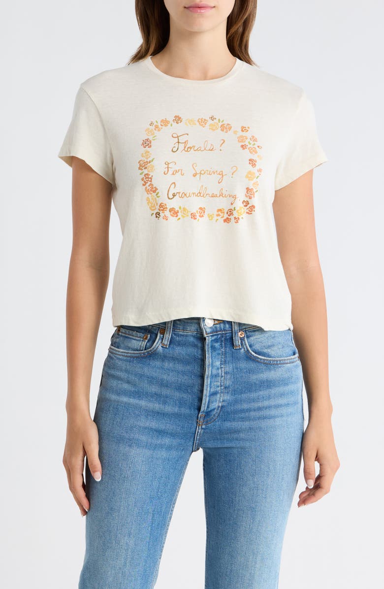 Re/Done '50s Florals Boxy Graphic T-Shirt, Main, color, Vintagewhite