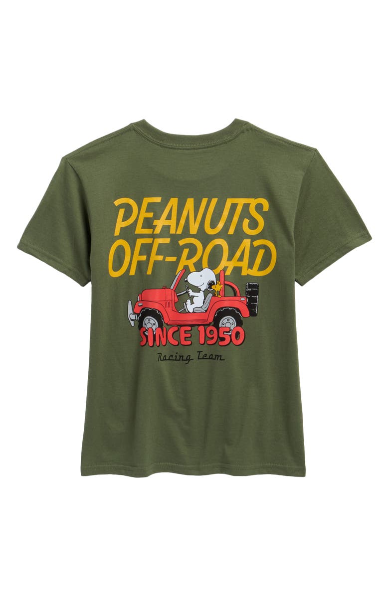 The Forecast Agency Peanuts<sup>®</sup> Off Road Cotton Graphic T-Shirt, Alternate, color, Army
