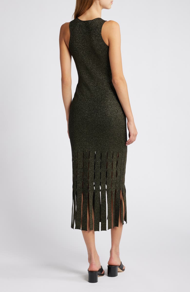 Rails Kaia Metallic Fringe Detail Knit Midi Dress, Alternate, color, 