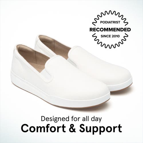 Abeo Encore Slip On In White Canvas - Regular