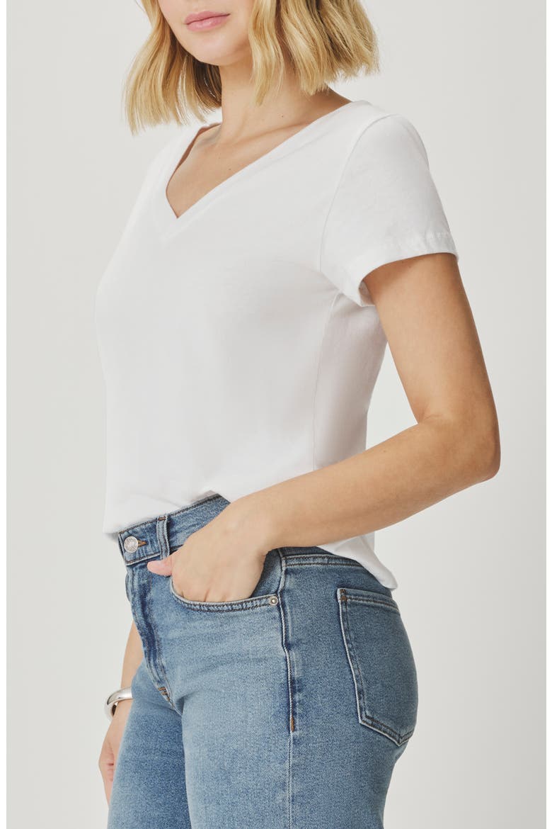 Lila Regen V-Neck Cotton T-Shirt, Alternate, color, WHITE