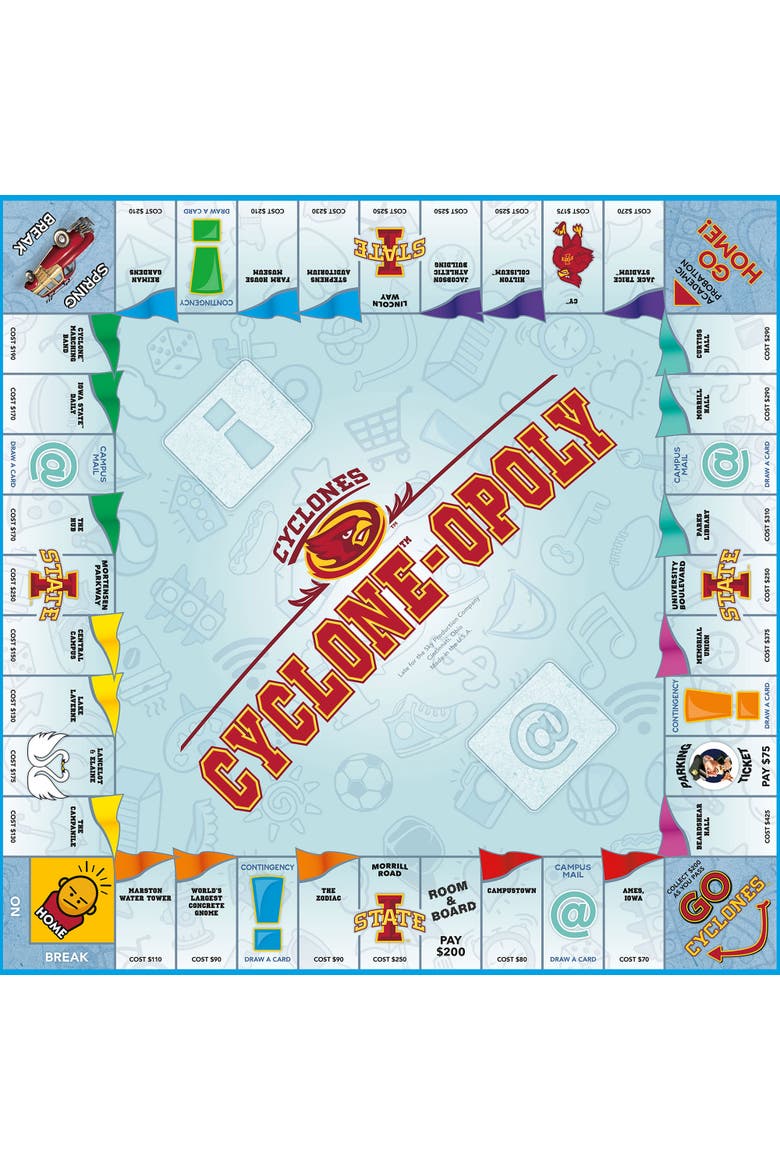 Cycloneopoly University Themed Family Board Game, Alternate, color, Multicolored