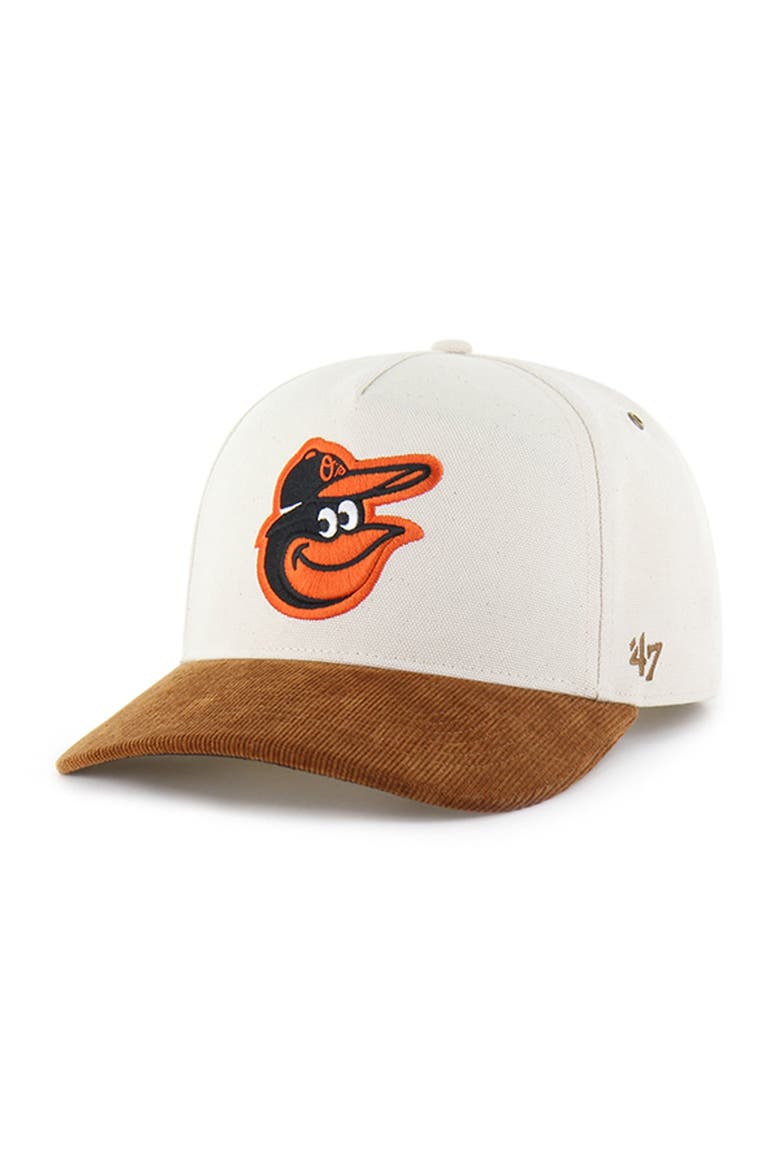 Men's Carhartt x '47 Natural/Brown Baltimore Orioles Undyed Relaxed Hitch Adjustable Hat, Main, color, Natural