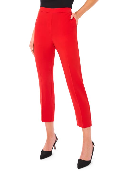 High Waist Ankle Straight Leg Pants