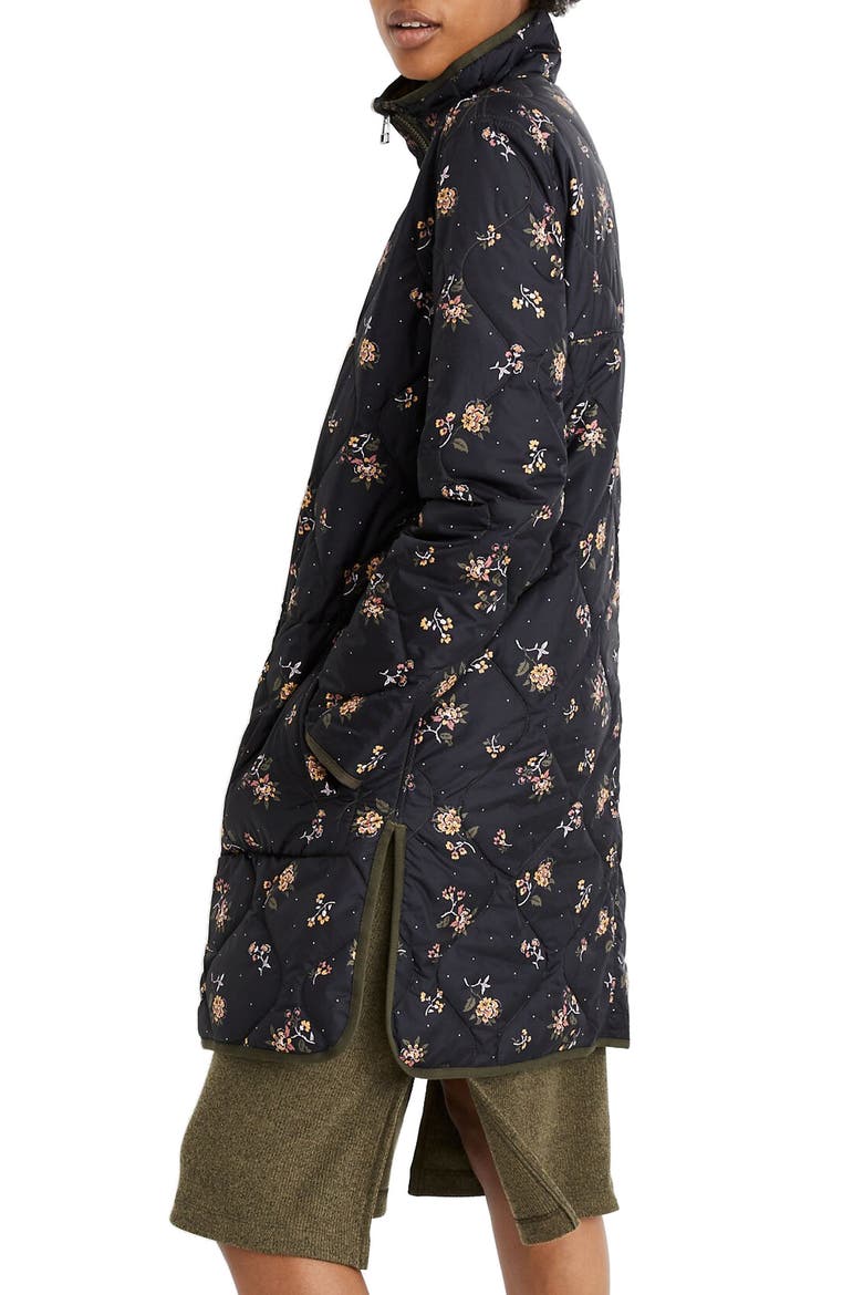 Forest Floral Reversible Quilted Liner Jacket, Alternate, color, VINTAGE MOSS