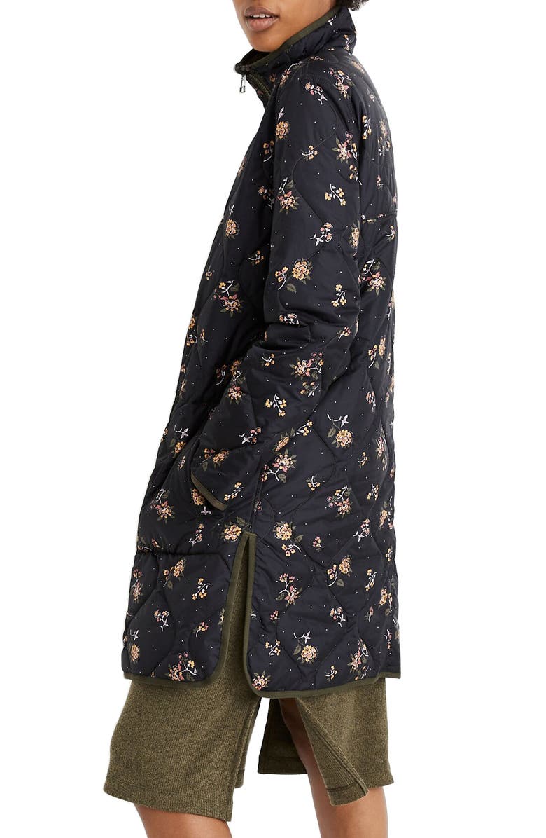 Madewell Forest Floral Reversible Quilted Liner Jacket, Alternate, color,