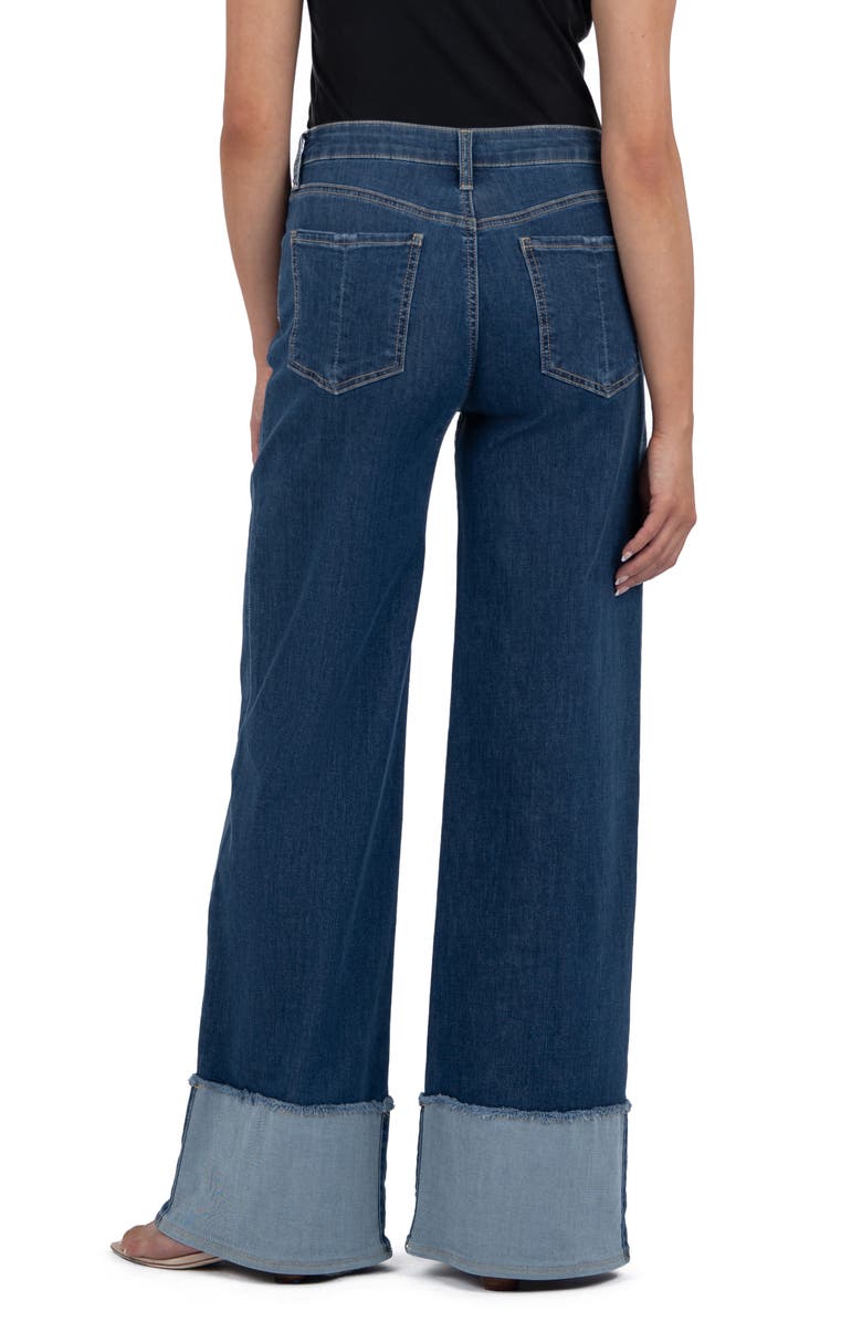 KUT from the Kloth Margo Cuffed Pintuck Wide Leg Jeans, Main, color, 