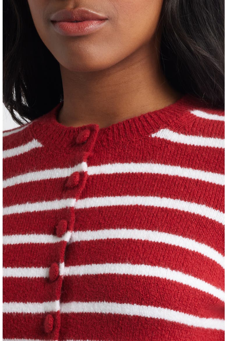Kensington Cardigan, Alternate, color, RED AND WHITE STRIPE