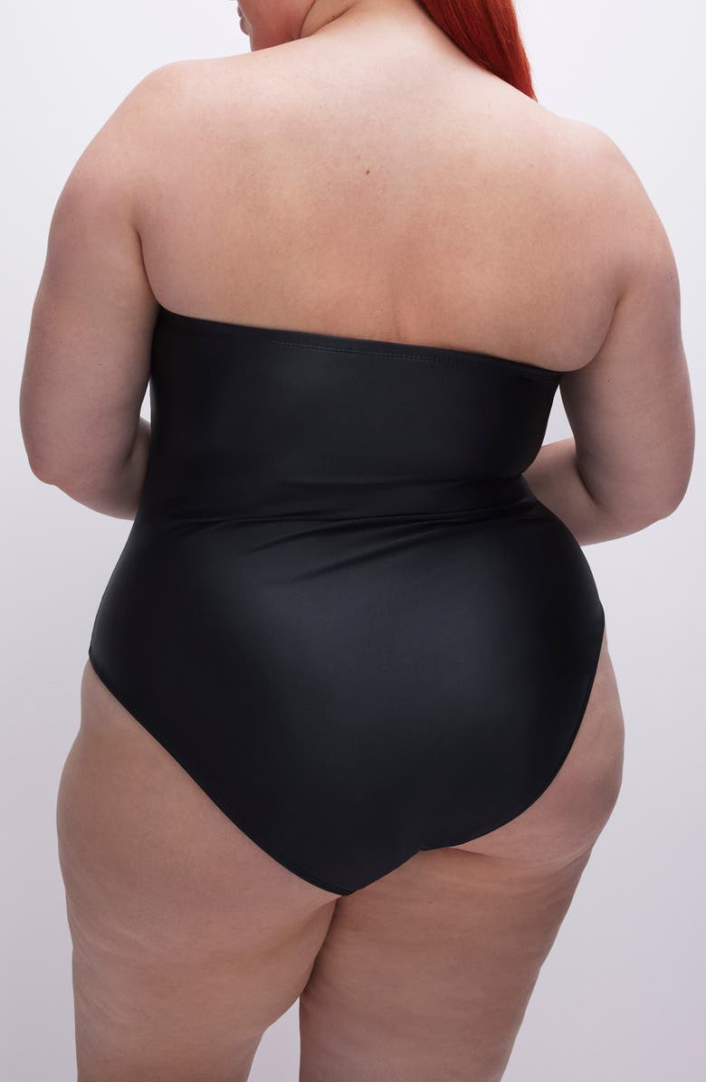 Good American Strapless Ruched One-Piece Swimsuit, Alternate, color, 