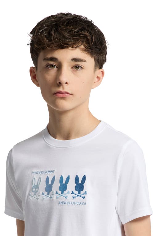 Shop Psycho Bunny Kids' Oceania Embroidered Pima Cotton T-shirt In White