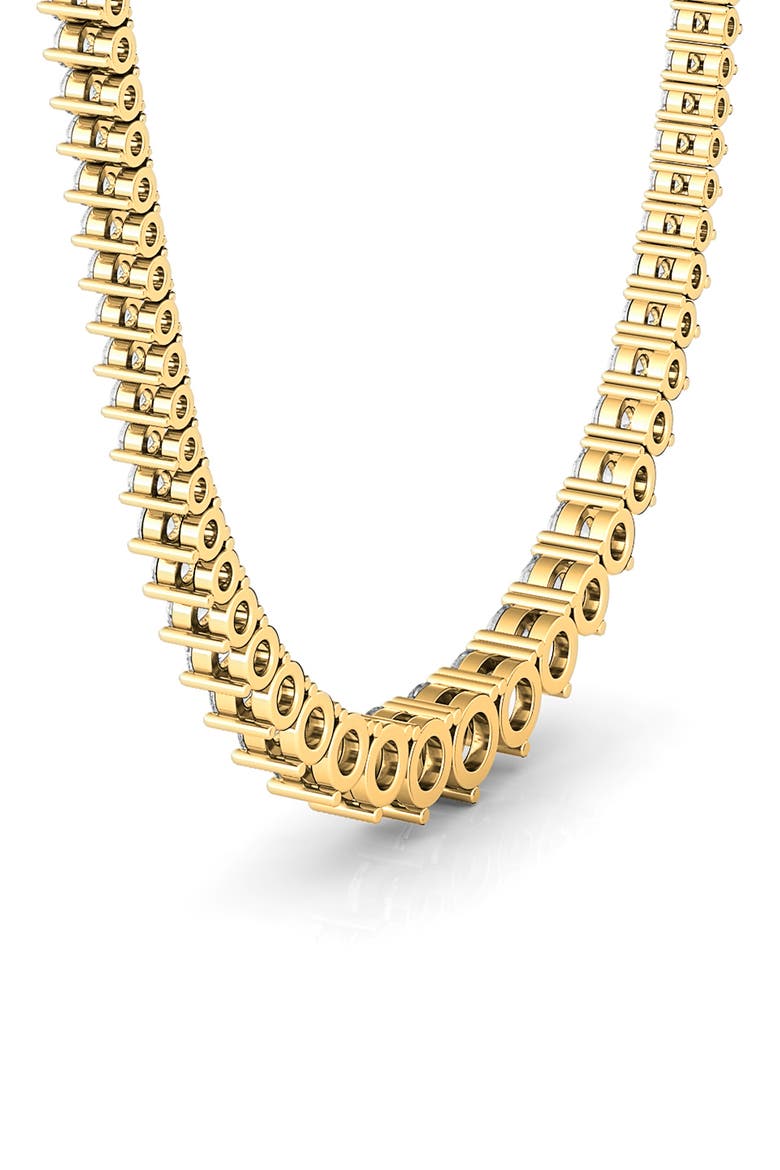 Graduated Lab Created Diamond Necklace, Alternate, color, YELLOW GOLD