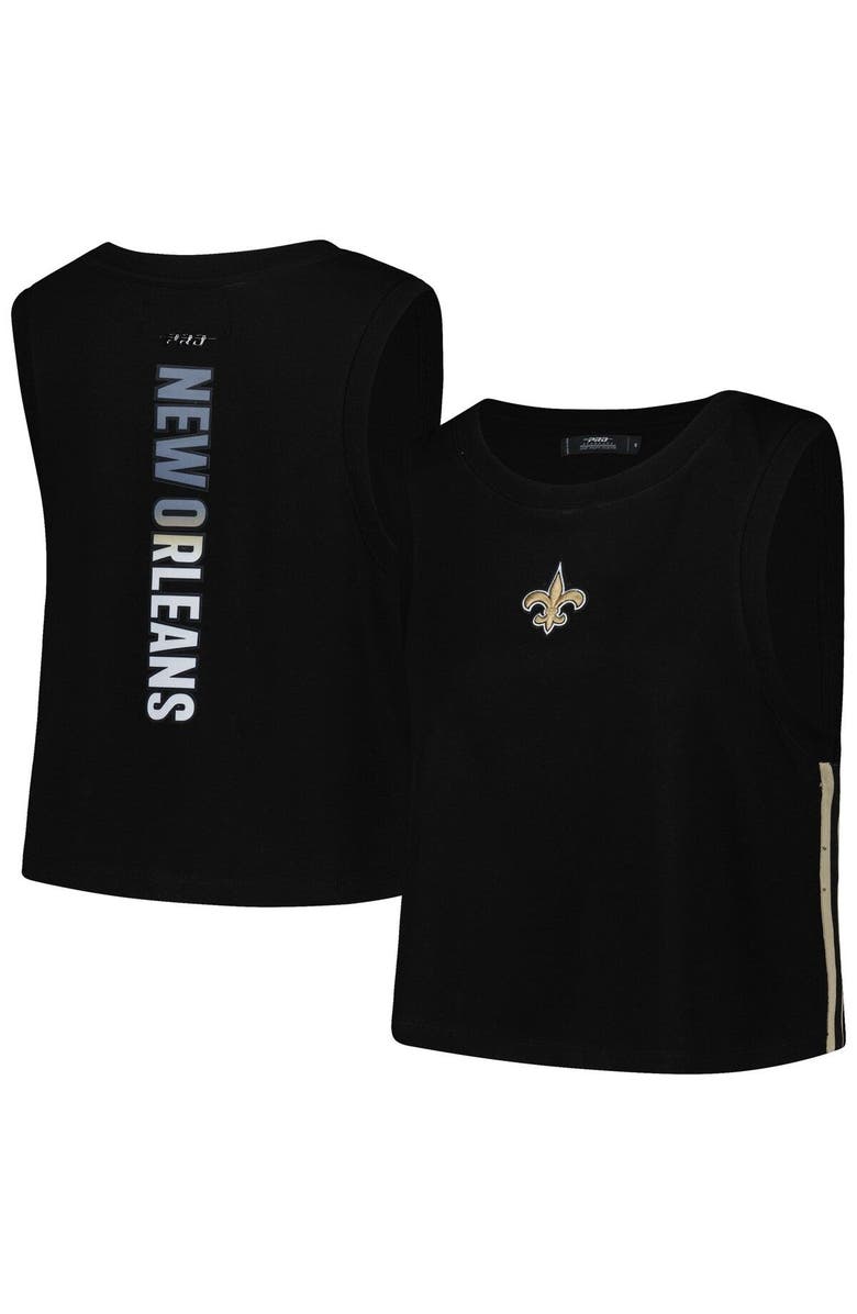 PRO STANDARD Women's Pro Standard Black New Orleans Saints Ombre Wordmark Classic Cropped Tank Top, Main, color, Black