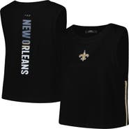 PRO STANDARD Women's Pro Standard  Black New Orleans Saints Ombre Wordmark Classic Cropped Tank Top