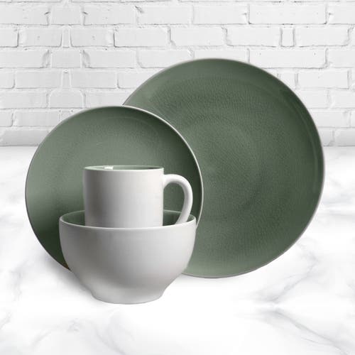 Gibson Elite Serenity 16-piece Dinnerware Set, Grey In Green