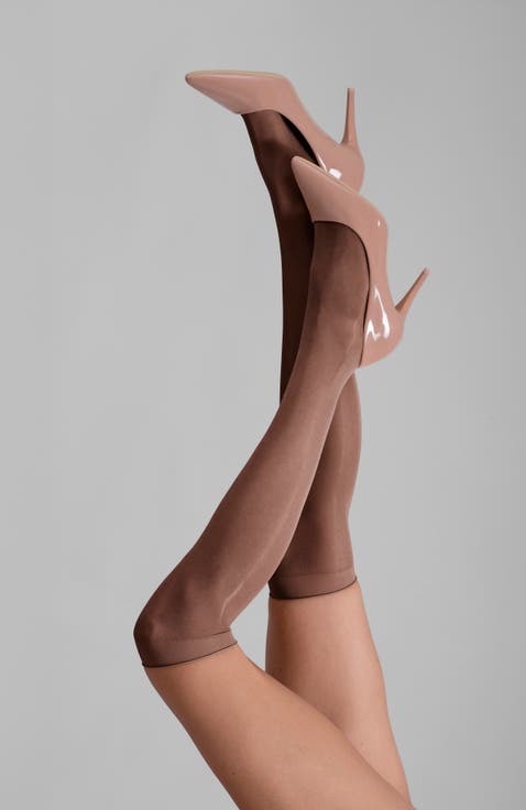 2-Pack Lustrous Silky Sheer Knee-High Socks