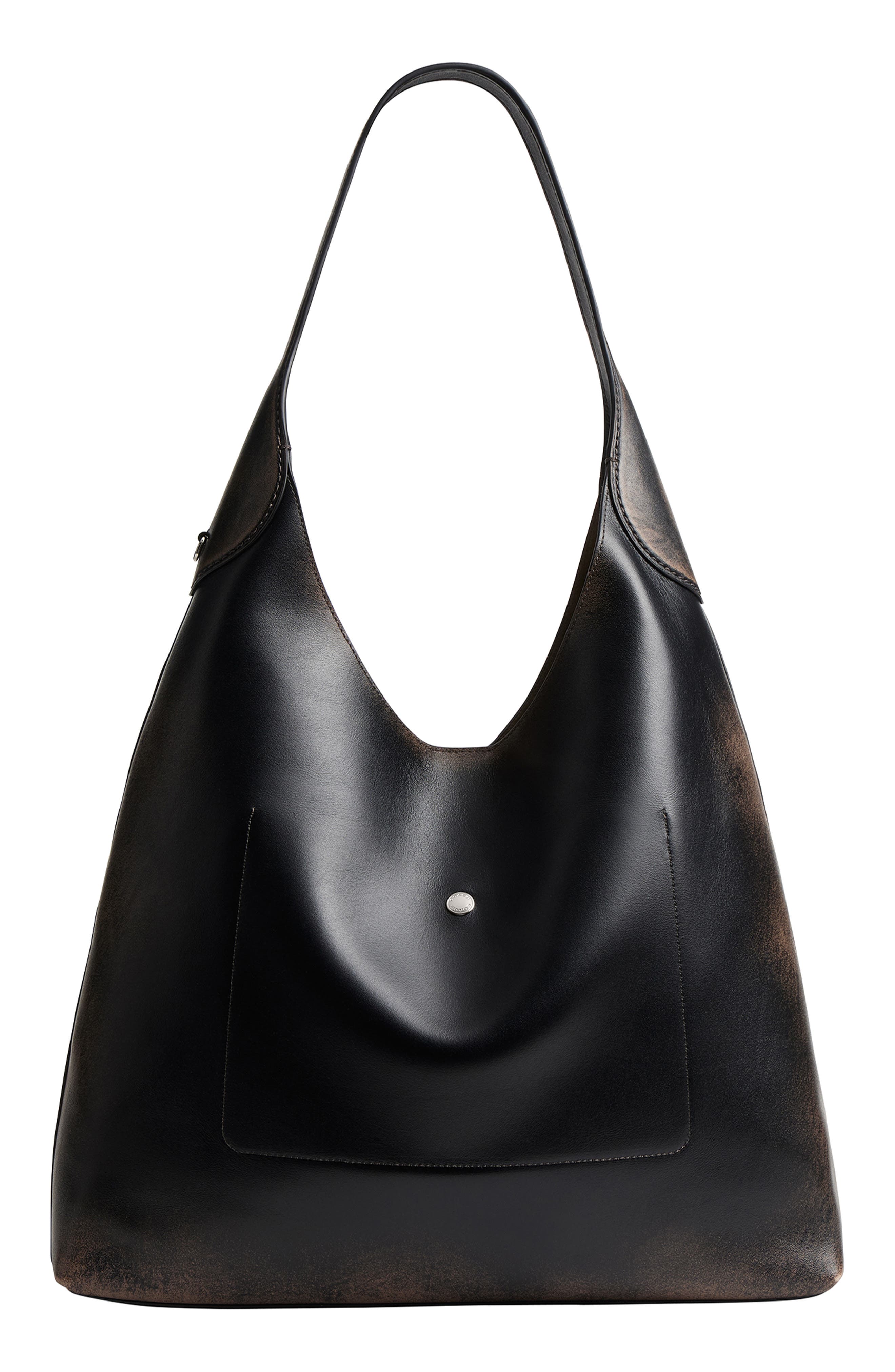 COACH Brooklyn 39 Loved Leather Shoulder Bag, Alternate, color, Silver Black Brown